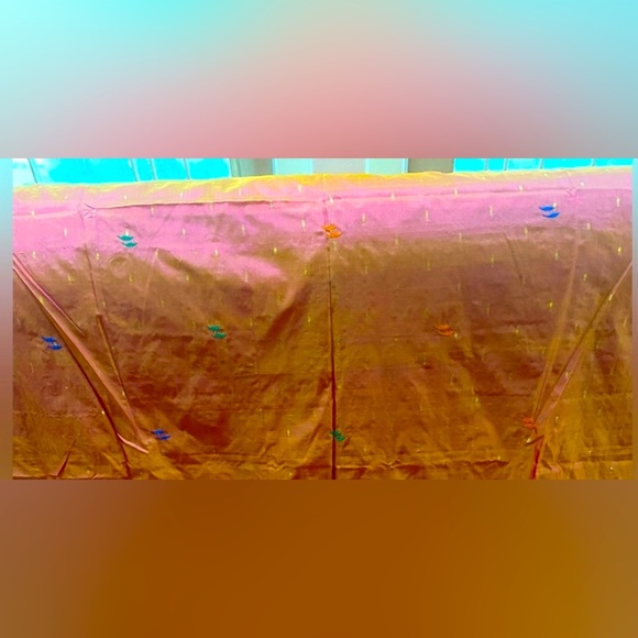 PURE SILK KATHA WORK SAREE! Hand embroidered Katha work saree from Bengal!! - Picture 3 of 6